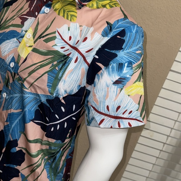 Lars Amadeus Hawaiian Floral Print Short Sleeves Button Down Tropical Shirt - Picture 4 of 8